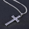 Image of Philippians 4:13 Stainless Steel Cross Pendant Necklace