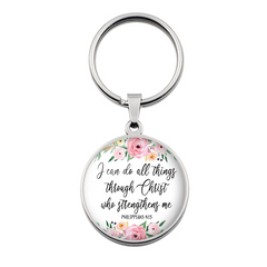 I Can Do All Things (Floral) Key Chain