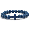 Image of Stone Cross Bracelet - Blue