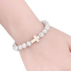 Image of Stone Cross Bracelet - White Marble